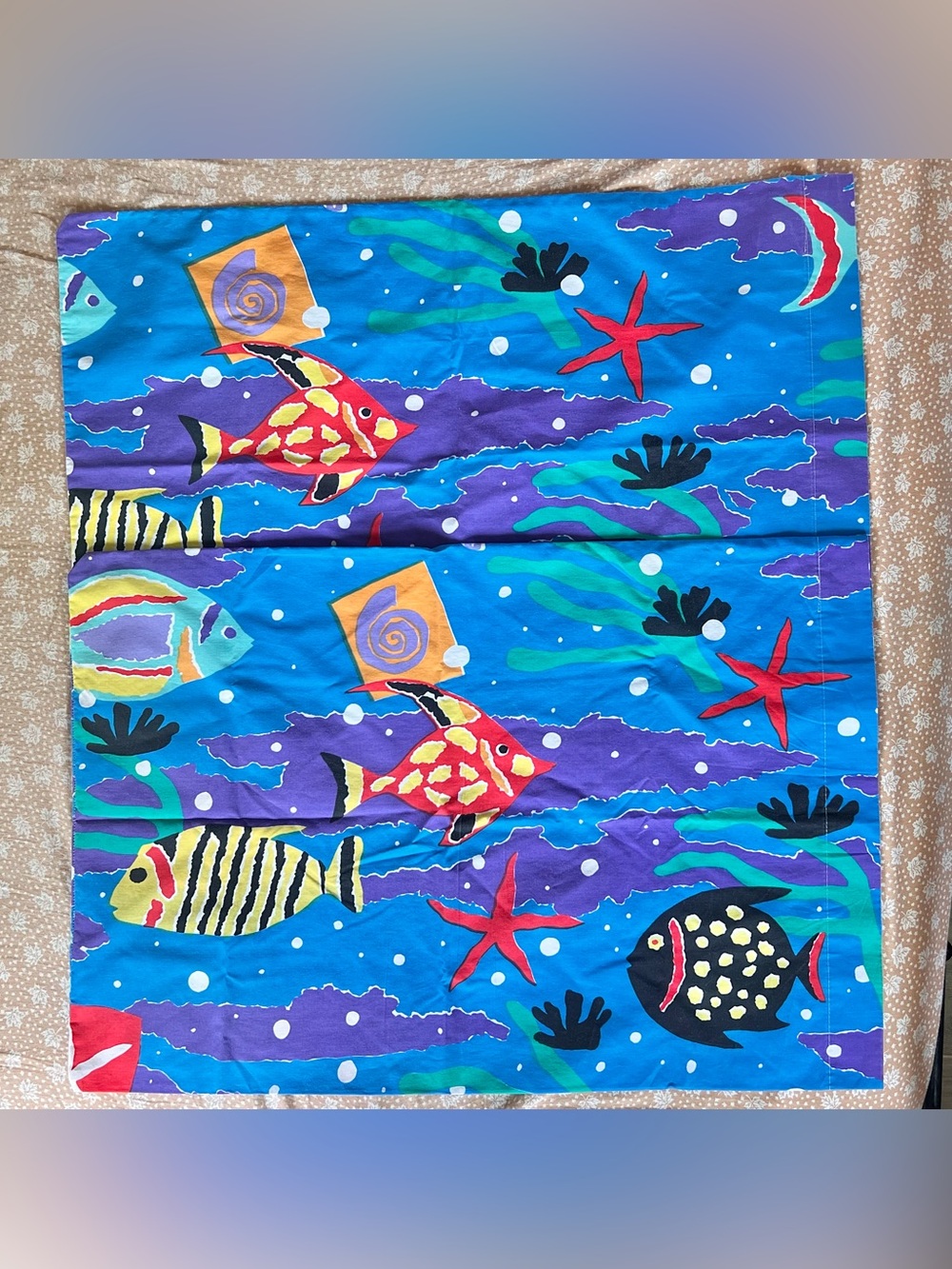 Vintage 80s Springs Industries “Reef” pillow cases